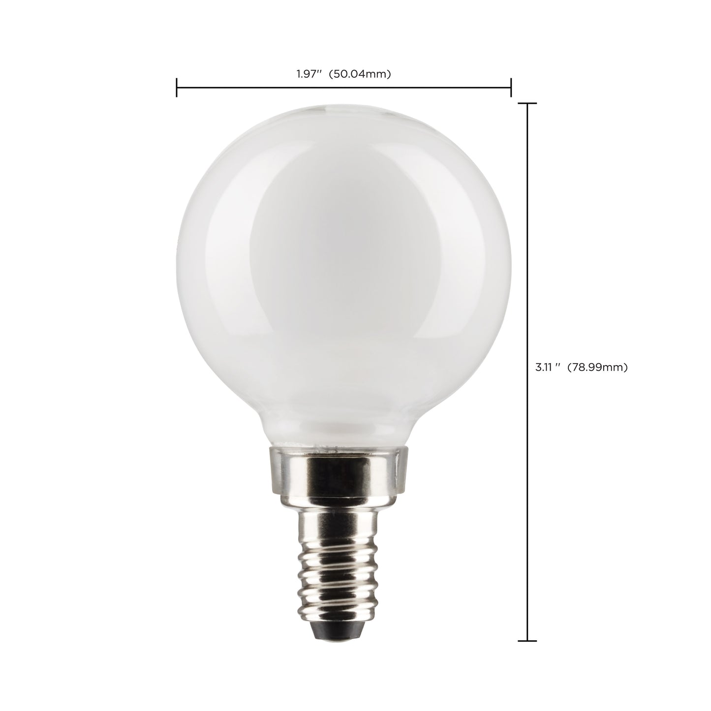 4.5 Watt G16.5 LED Filament; White; Candelabra Base; 5000K; 120 Volt; 2-Card