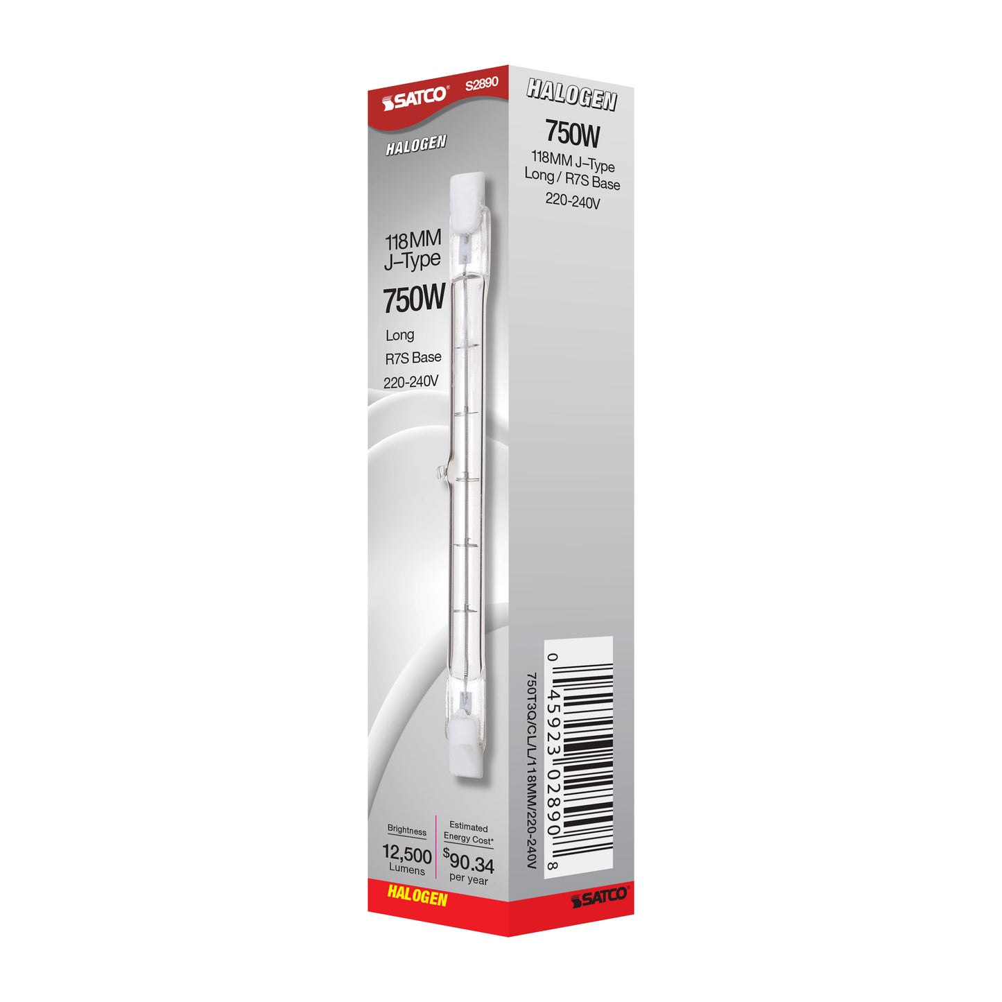 750 Watt; Halogen; T3; Clear; 1500 Average rated hours; 12500 Lumens; Double Ended base; 220/240 Volt