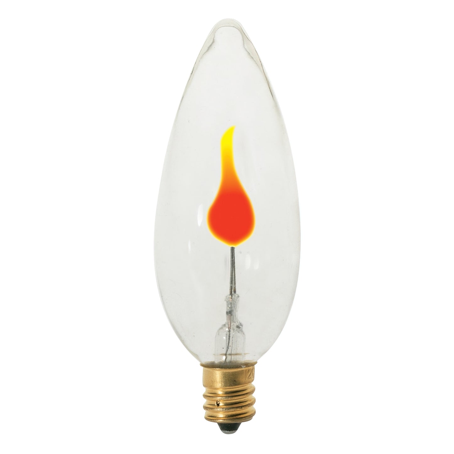 3 Watt BA9 1/2 Incandescent; Clear; 1000 Average rated hours; Candelabra base; 120 Volt; Carded