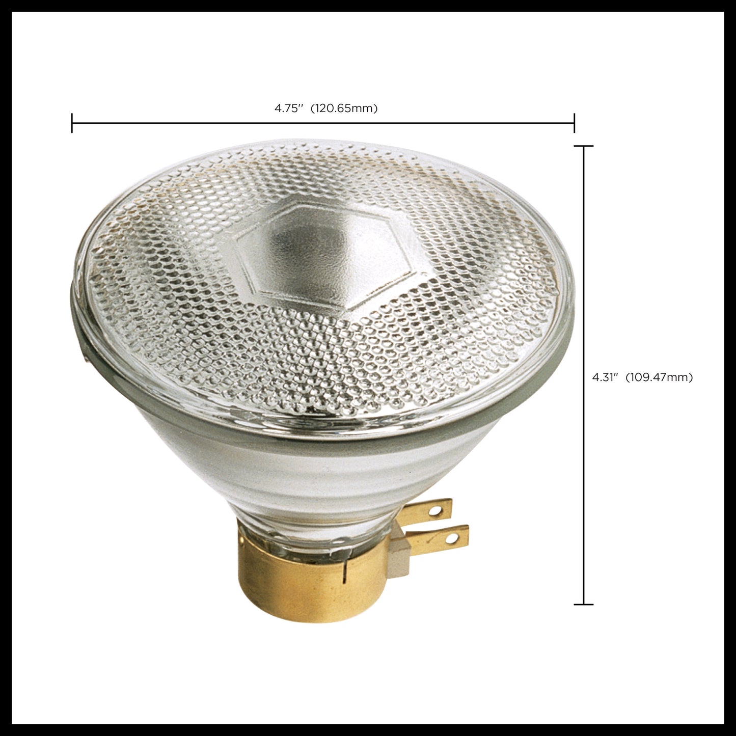 120 Watt PAR38 Incandescent; Clear; 2000 Average rated hours; 1740 Lumens; Side Prong base; 120 Volt