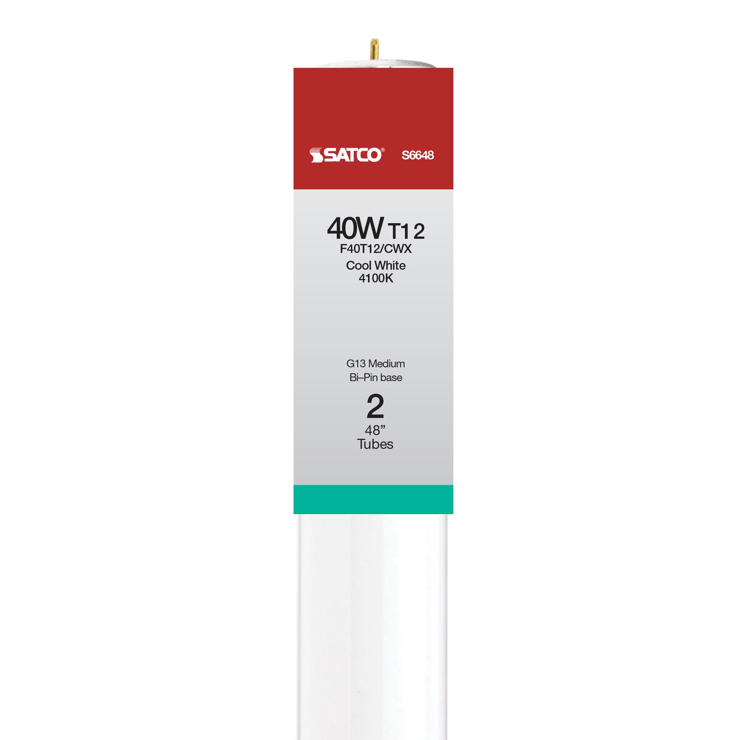 40 Watt; T12; Fluorescent; 4100K Cool White; 90 CRI; Medium Bi Pin base; 2PK