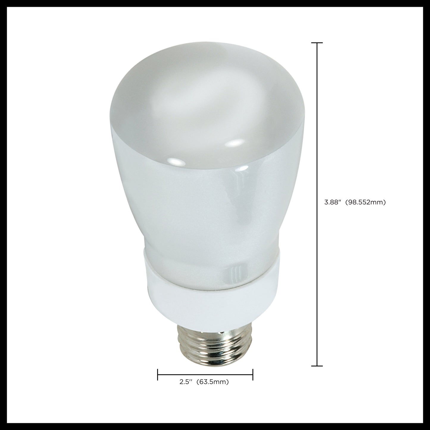 5 Watt; R20 Compact Fluorescent; 5000K; 82 CRI; Medium base; 120 Volt