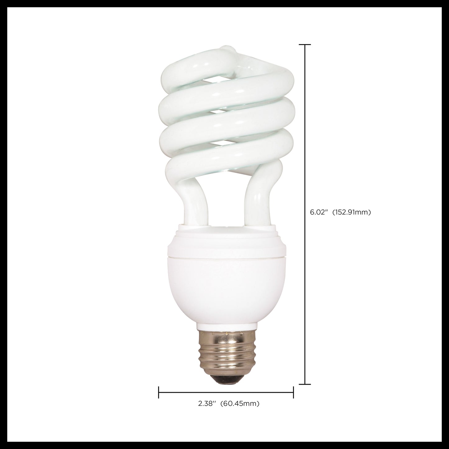 12 Watt/20 Watt/26 Watt; Spiral Compact Fluorescent; 2700K; 82 CRI; Medium base; 120 Volt