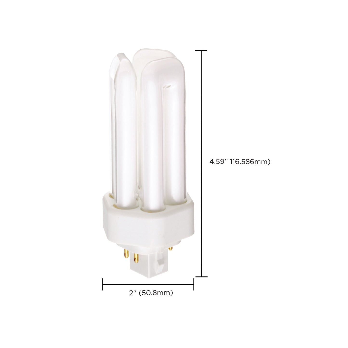 18 Watt; pin-based Compact Fluorescent; 2700K; 82 CRI; GX24q-2 (4-Pin) base