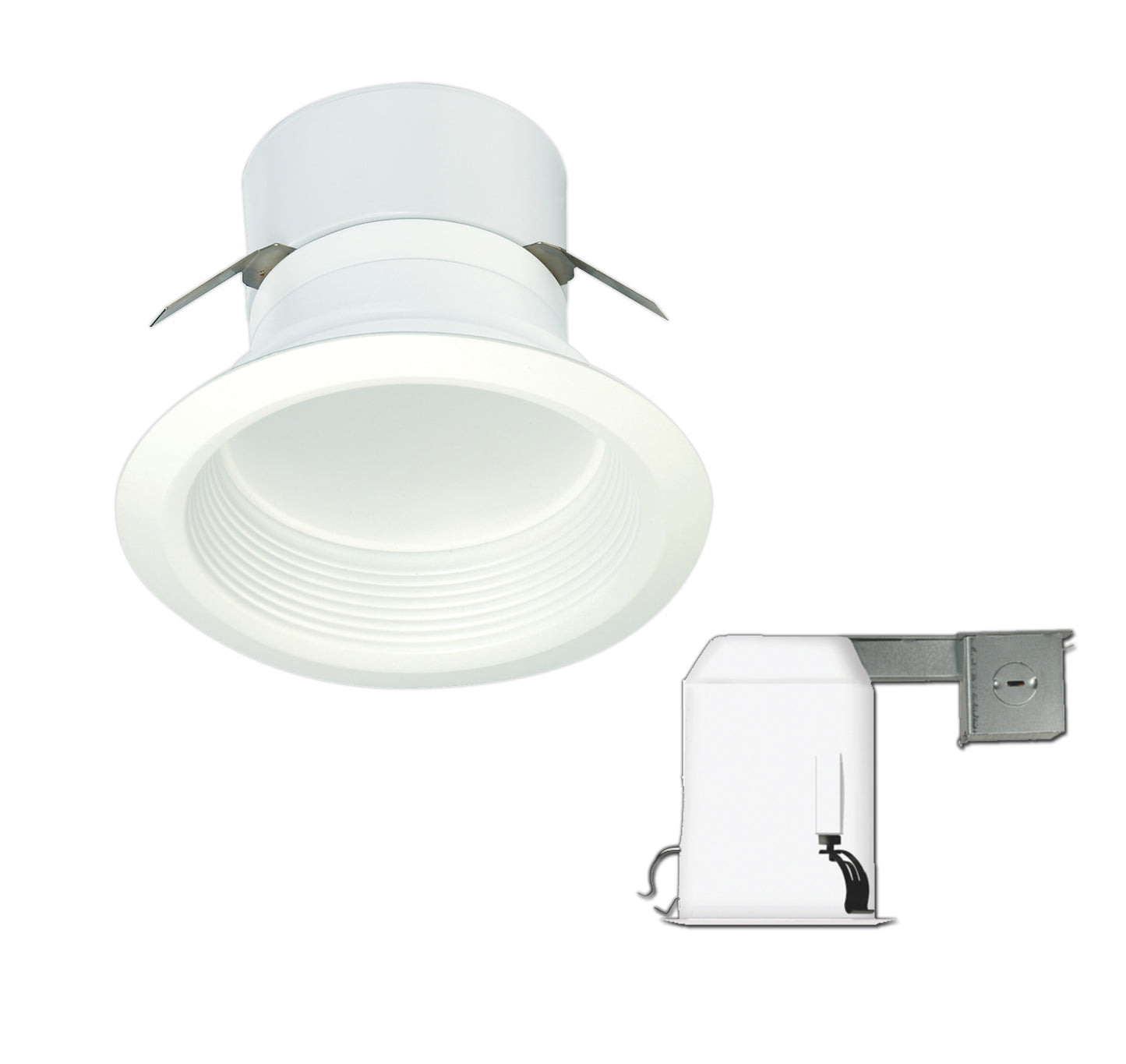 10W LED Downlight Retrofit Kit; 4" Baffle; 3000K; Medium base; 120 volts; Dimmable