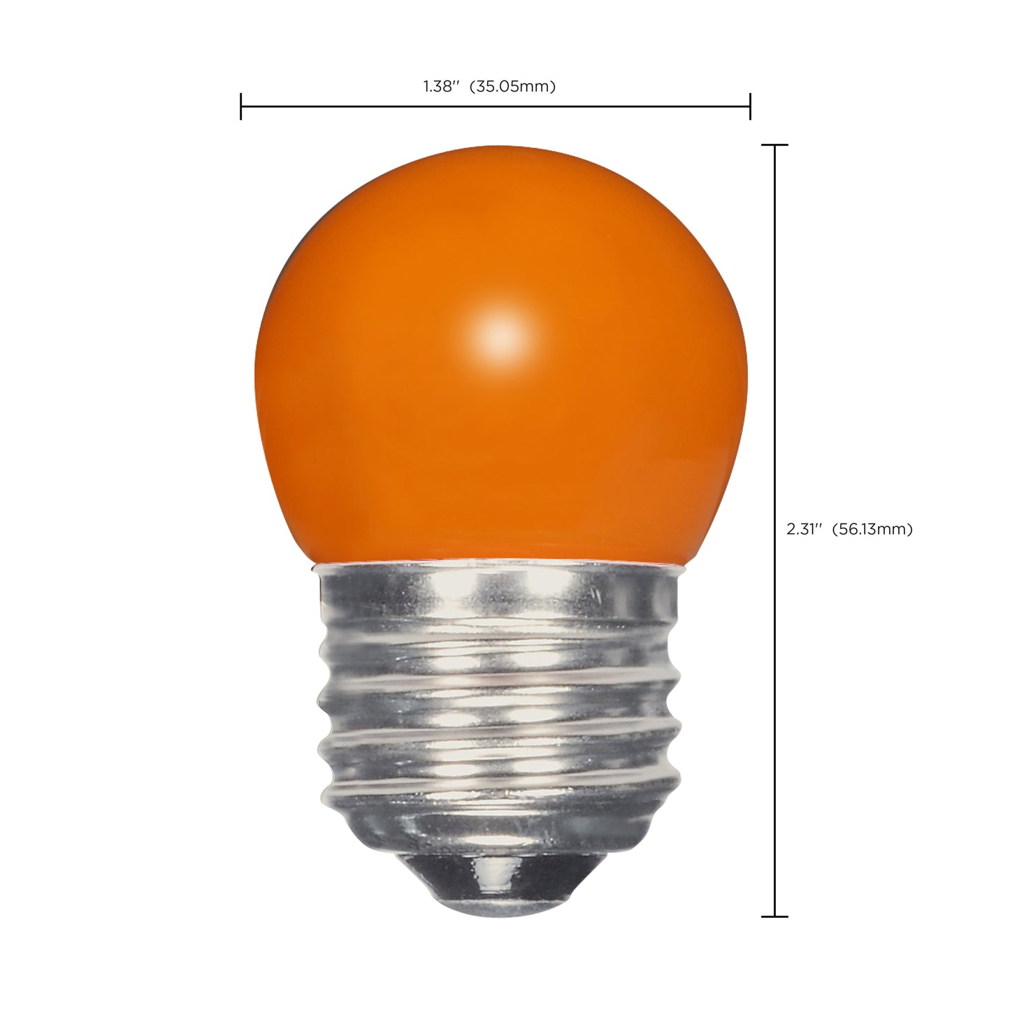 1.2 Watt LED; S11; Ceramic Orange; Medium base; 120 Volt; Carded