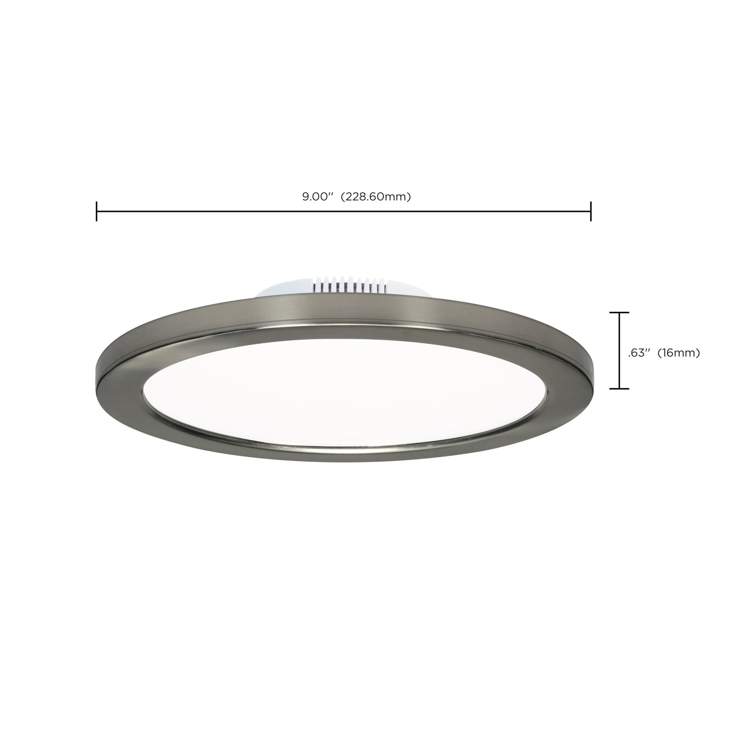 Blink - 16W- 9" Surface Mount LED - 3000K- Brushed Nickel Finish - 120-277V
