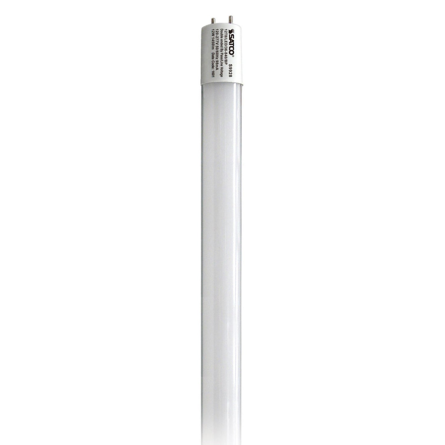 12 Watt T8 LED; Medium bi-pin base; 4000K; 50000 Average rated hours;Type B Ballast Bypass; 1450 Lumens