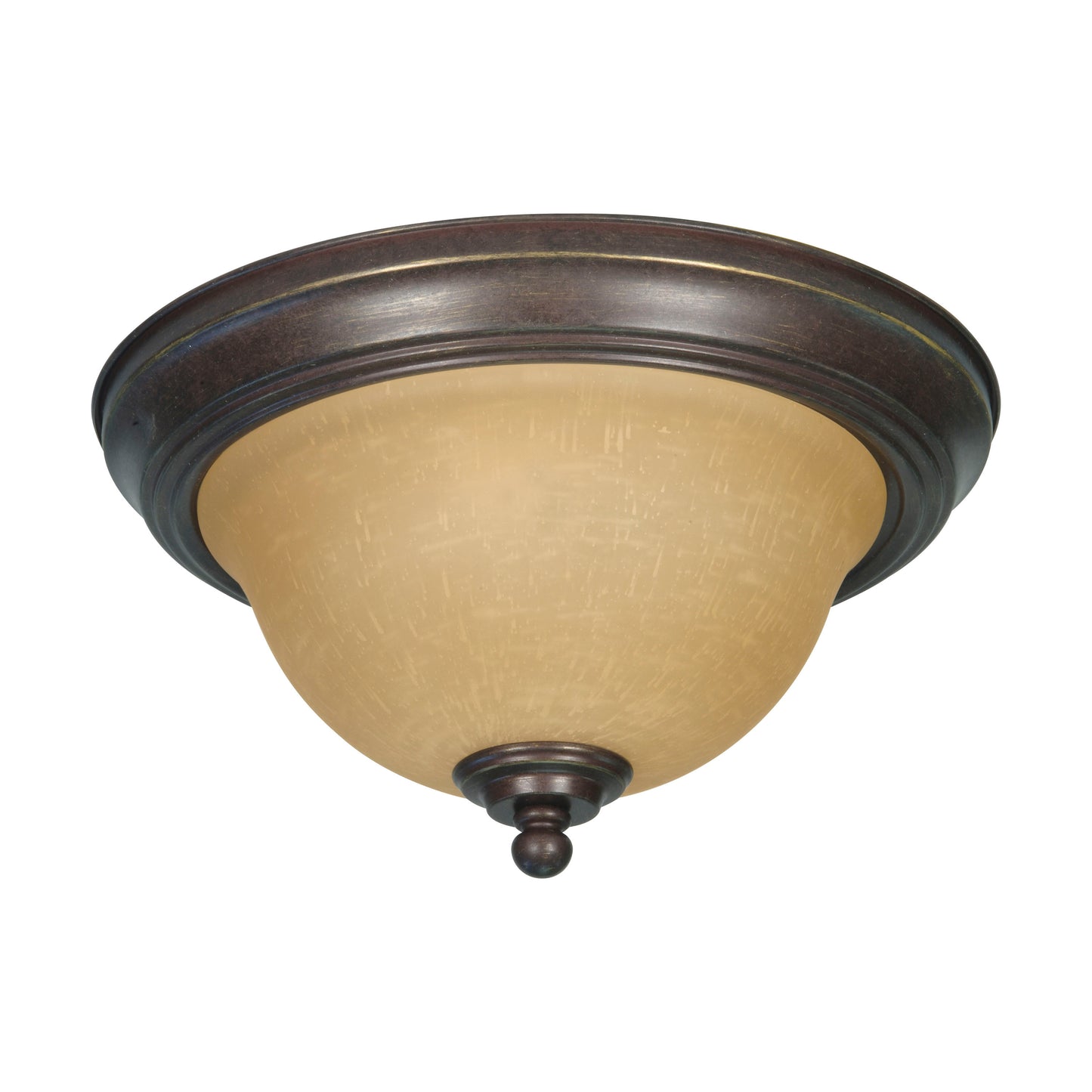 Castillo - 2 Light Flush Mount with Champagne Linen Washed Glass - Sonoma Bronze Finish