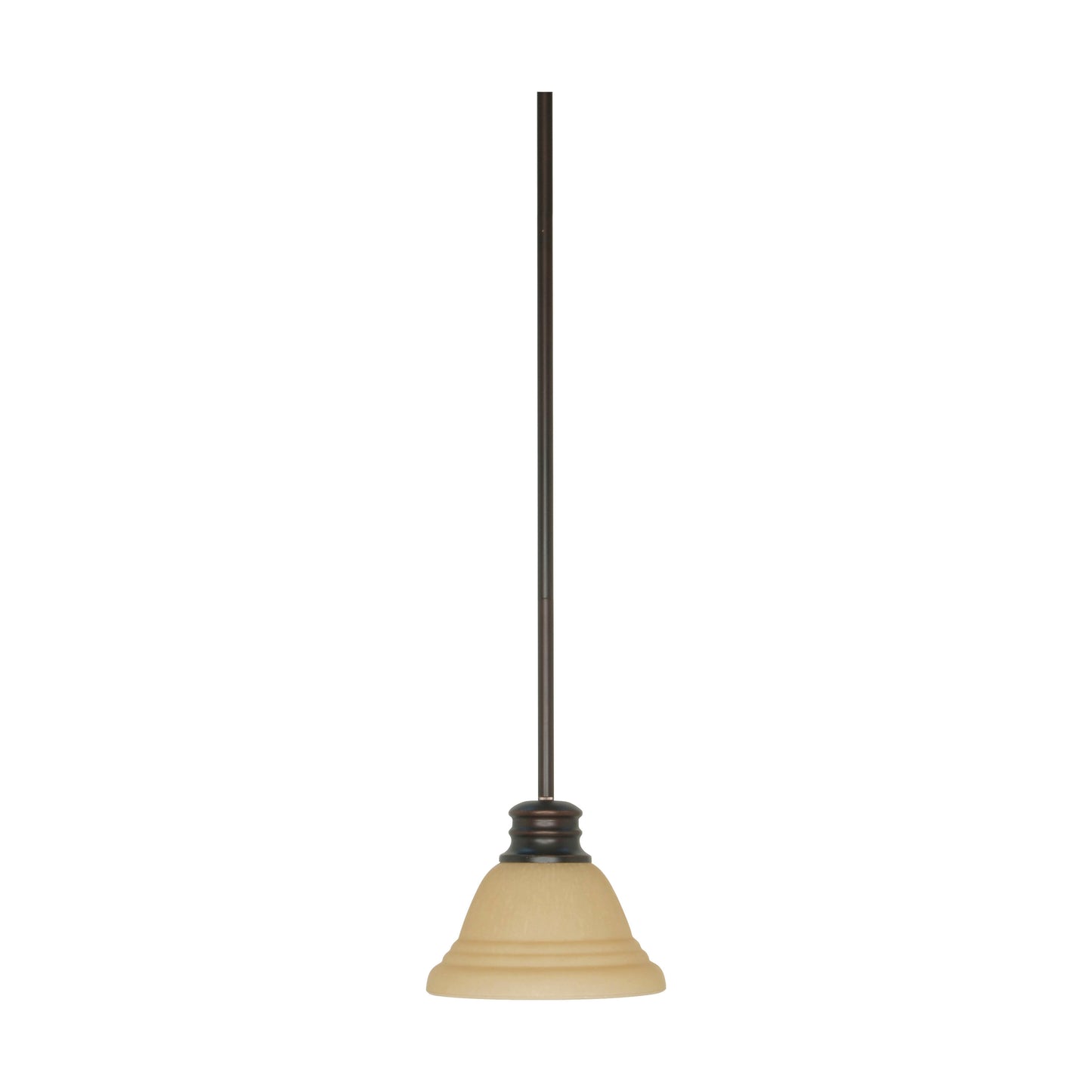 Empire - 1 Light 7" Mini Pendant with Champagne Linen Washed Glass - Mahogany Bronze Finish
