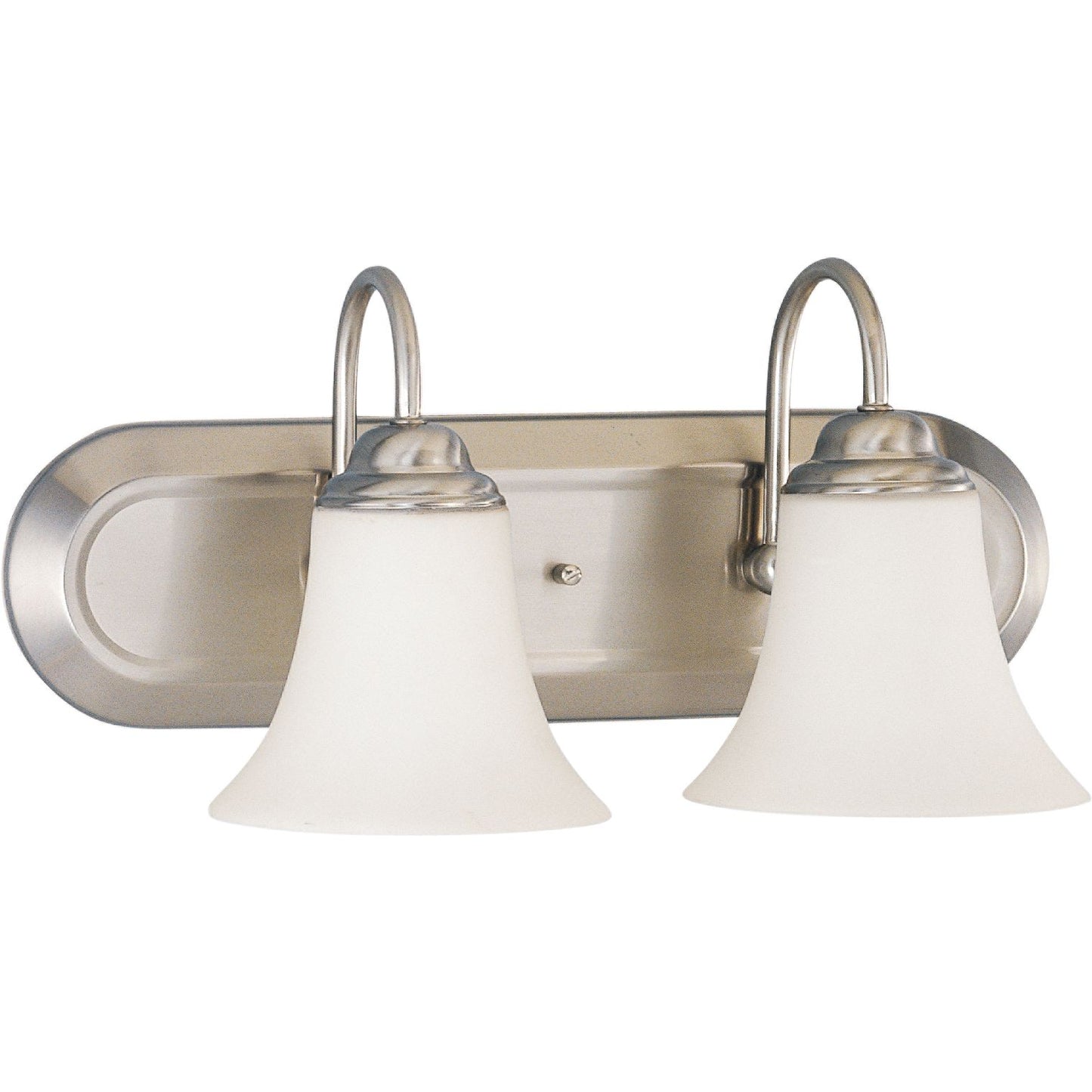 Dupont - 2 Light Vanity with Satin White Glass - Brushed Nickel Finish