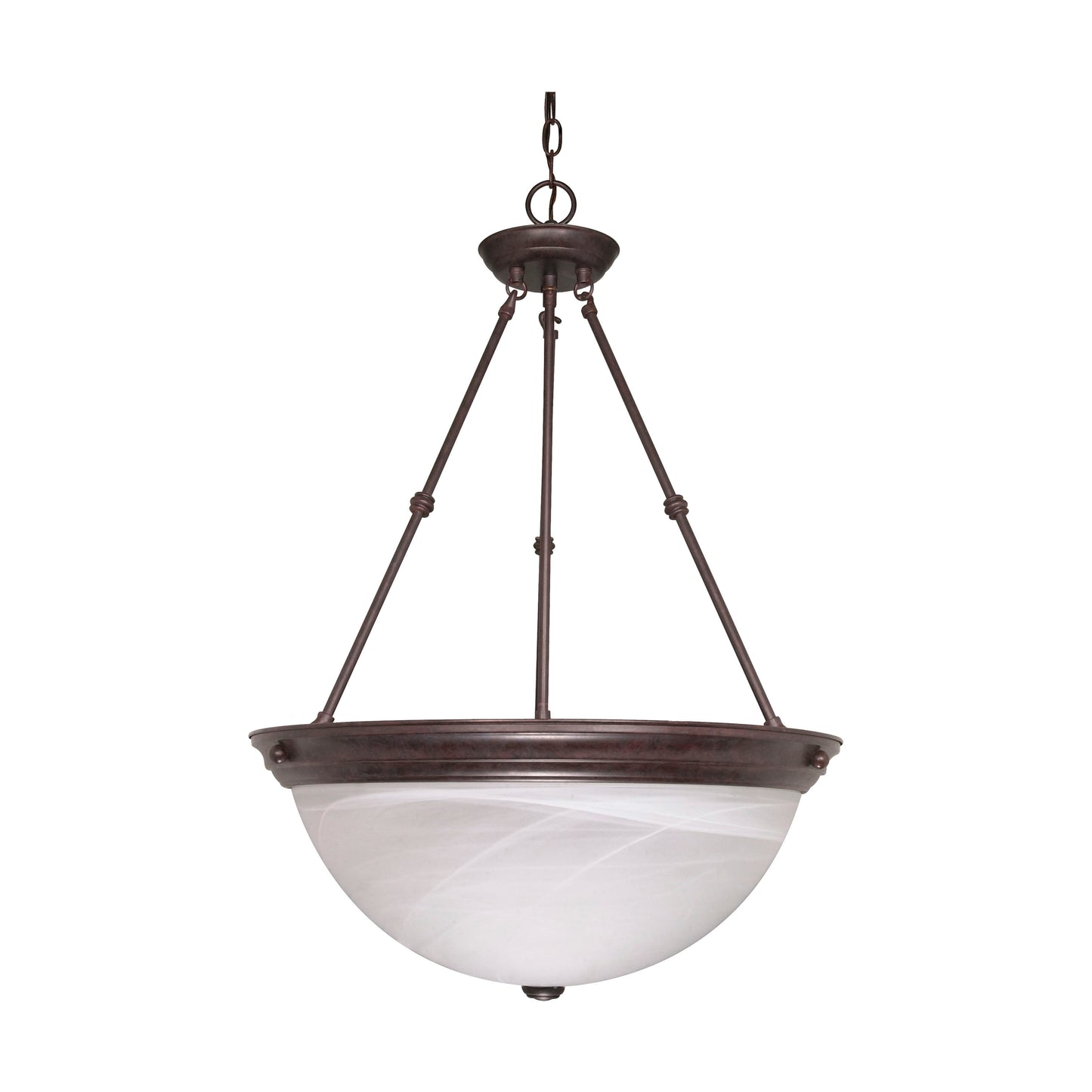 3 Light - 20" Pendant with Alabaster Glass - Old Bronze Finish