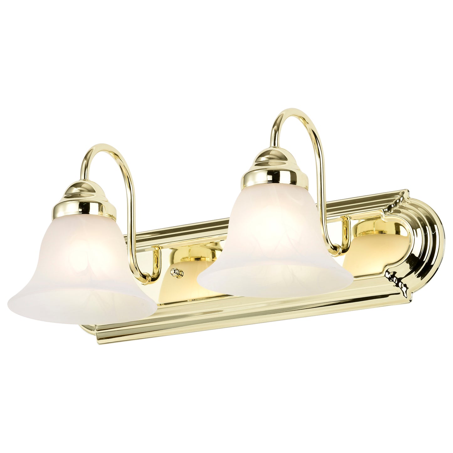 Ballerina - 2 Light 18" Vanity with Alabaster Glass - Polished Brass Finish