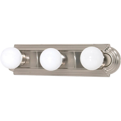 3-Light Racetrack Style Vanity Light Fixture - Brushed Nickel Finish