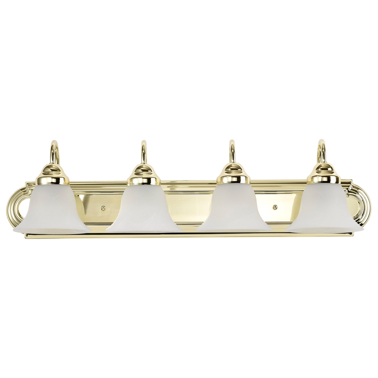 Ballerina - 4 Light 30" Vanity with Alabaster Glass - Polished Brass Finish