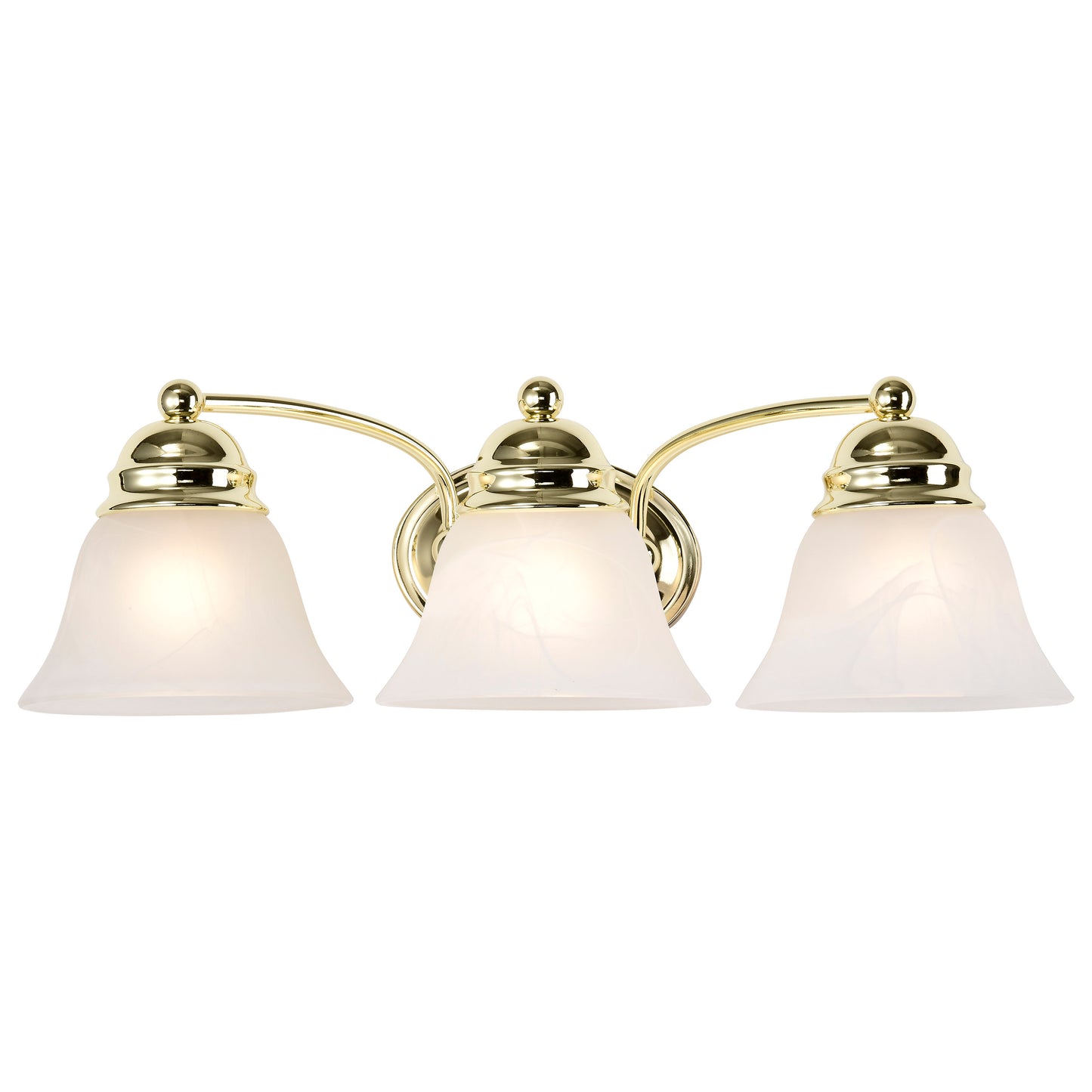 Empire - 3 Light 21" Vanity with Alabaster Glass - Polished Brass Finish