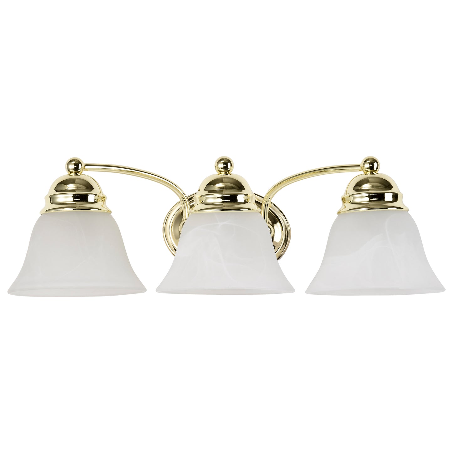 Empire - 3 Light 21" Vanity with Alabaster Glass - Polished Brass Finish