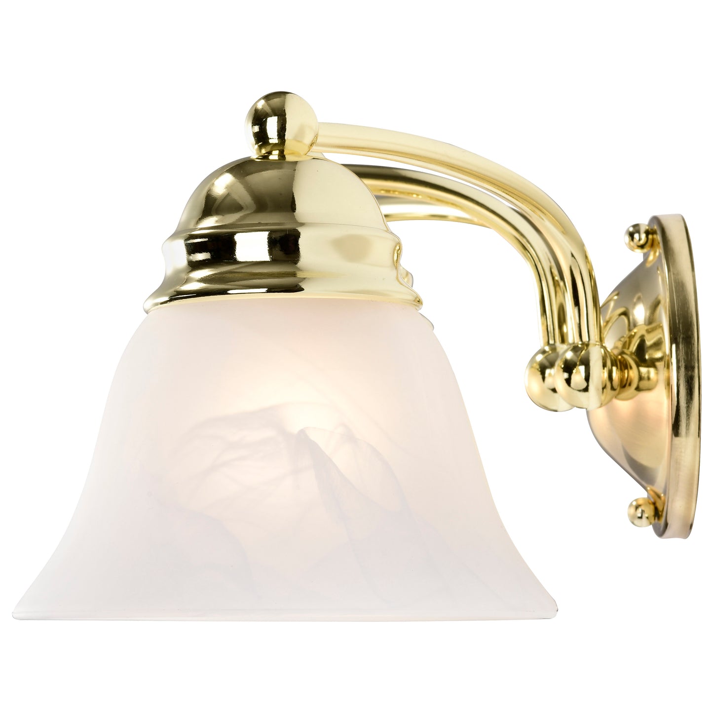 Empire - 3 Light 21" Vanity with Alabaster Glass - Polished Brass Finish