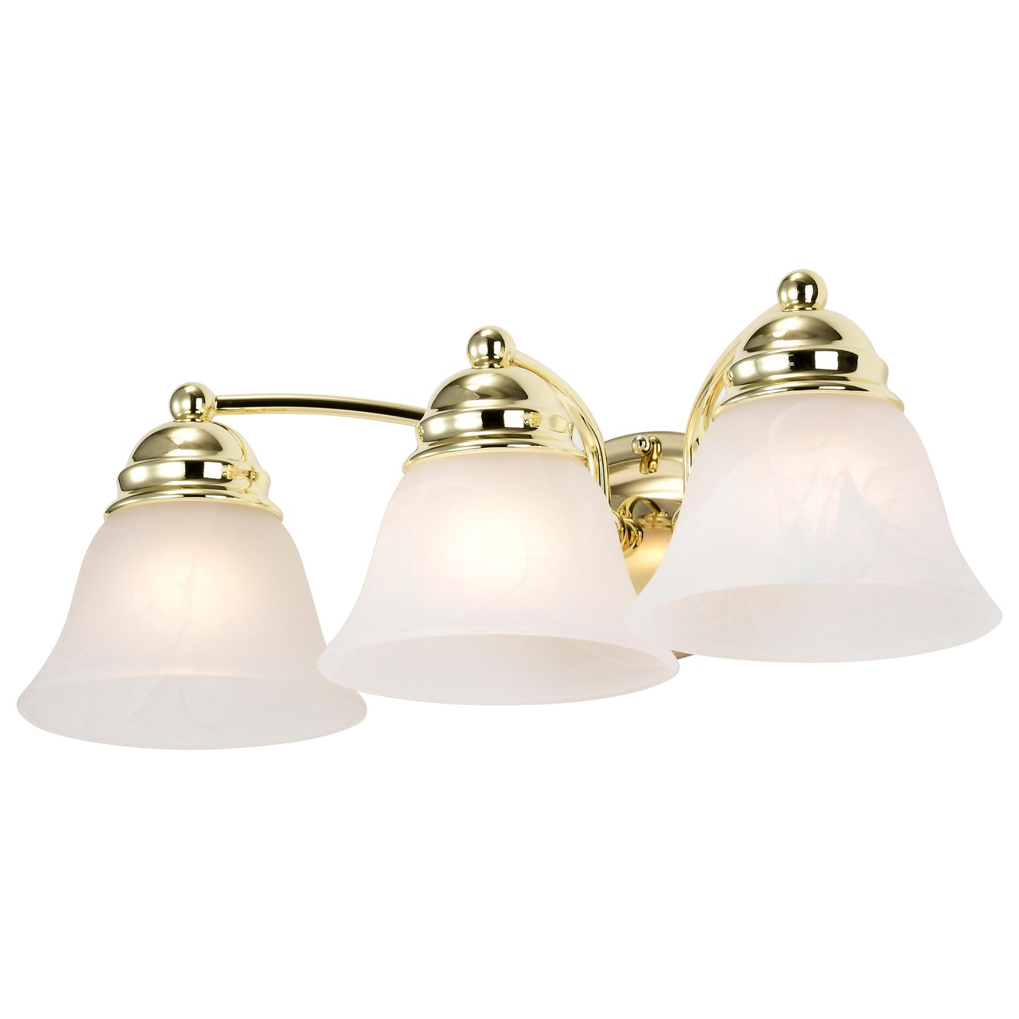 Empire - 3 Light 21" Vanity with Alabaster Glass - Polished Brass Finish