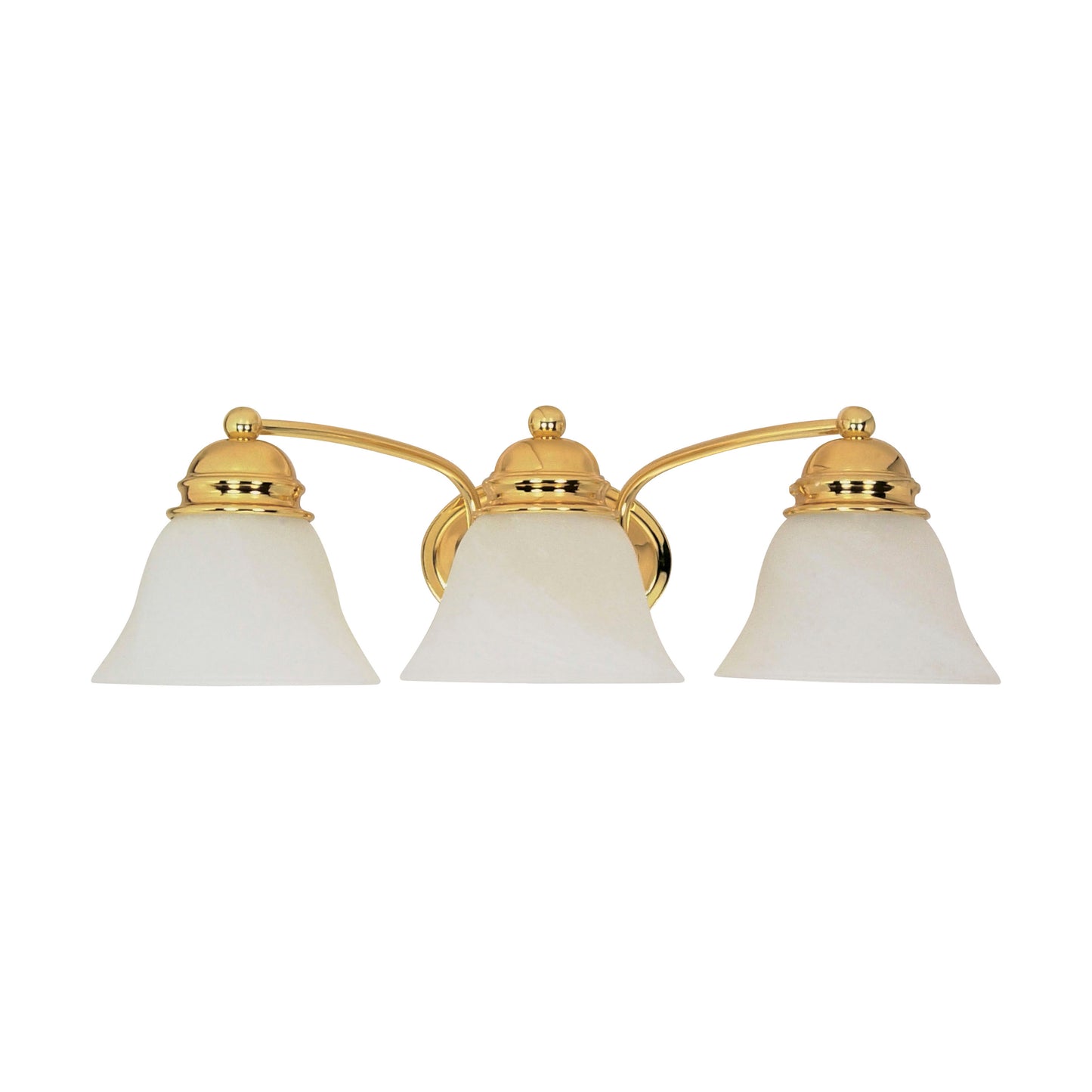 Empire - 3 Light 21" Vanity with Alabaster Glass - Polished Brass Finish