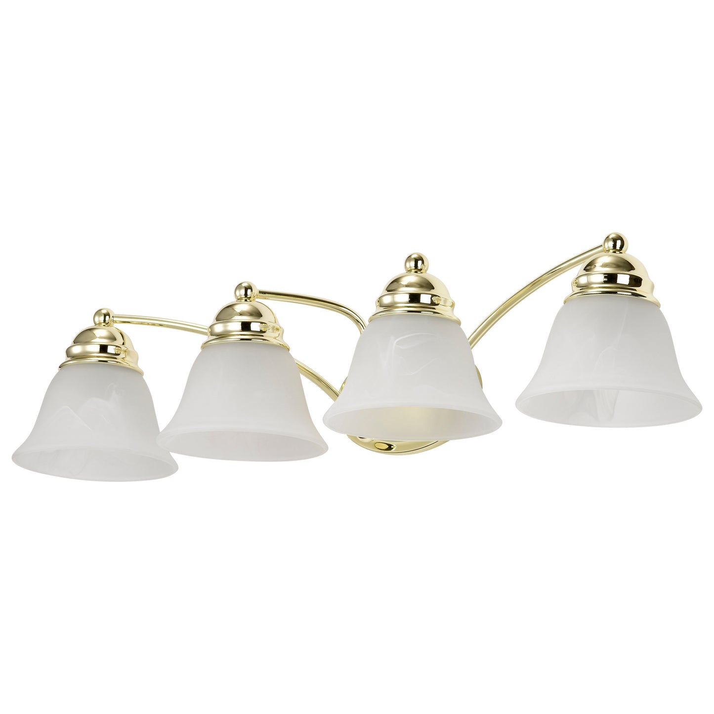 Empire - 4 Light 29" Vanity with Alabaster Glass - Polished Brass Finish