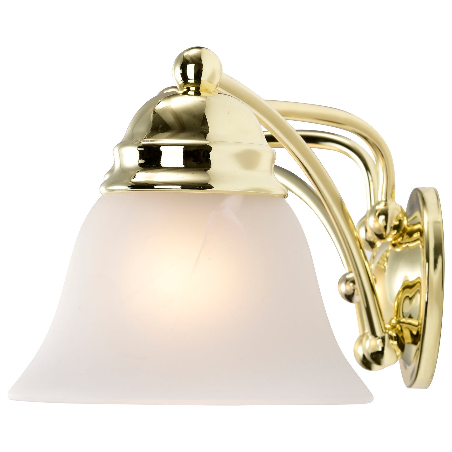 Empire - 4 Light 29" Vanity with Alabaster Glass - Polished Brass Finish