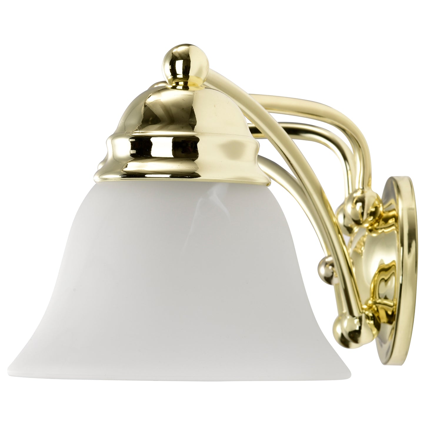 Empire - 4 Light 29" Vanity with Alabaster Glass - Polished Brass Finish