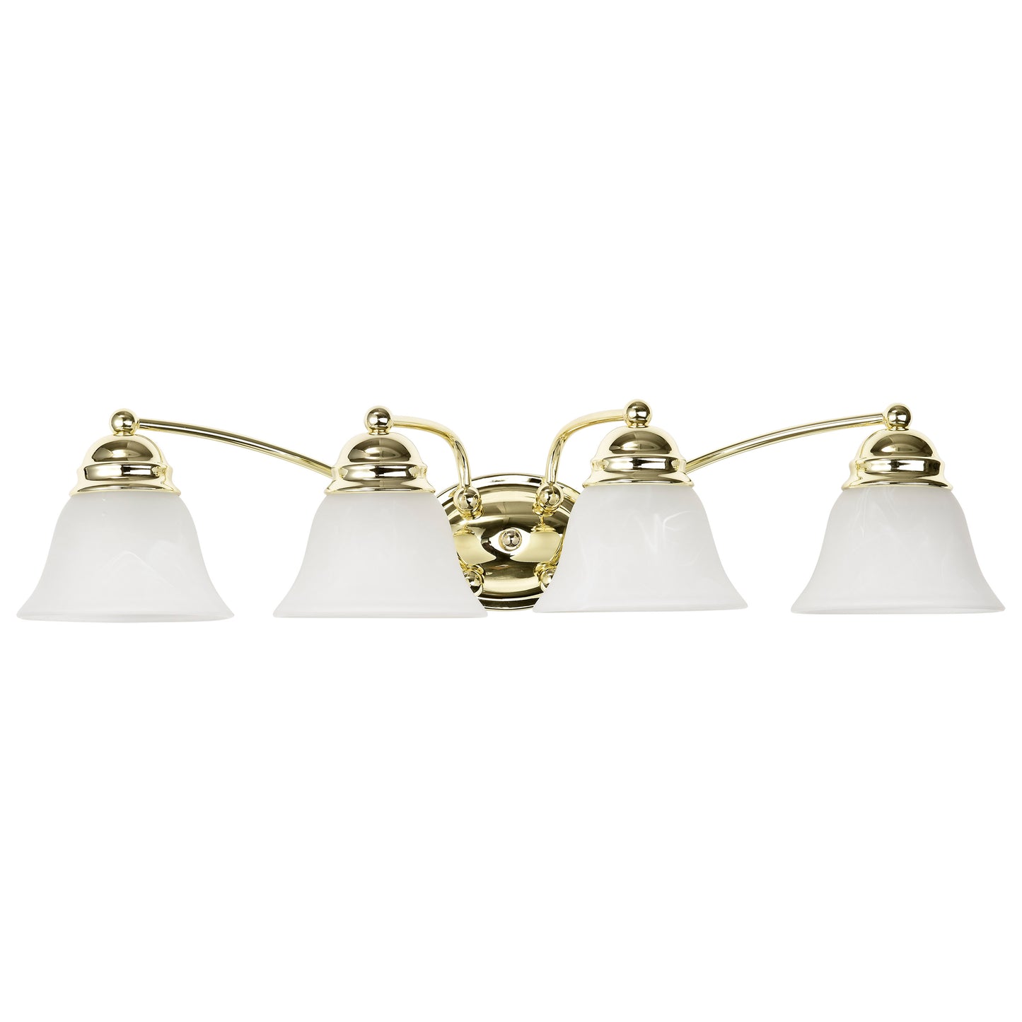 Empire - 4 Light 29" Vanity with Alabaster Glass - Polished Brass Finish