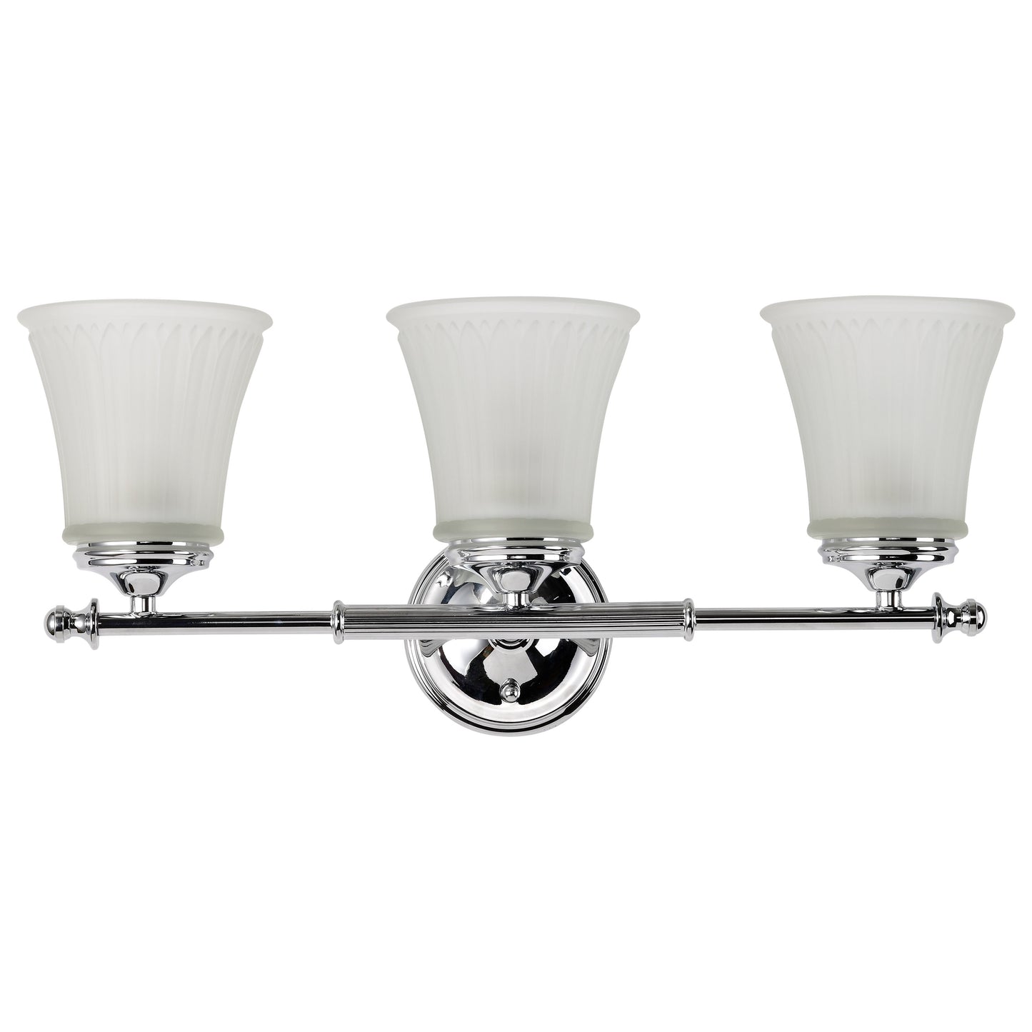 Teller - 3 Light Vanity with Frosted Etched Glass - Polished Chrome Finish