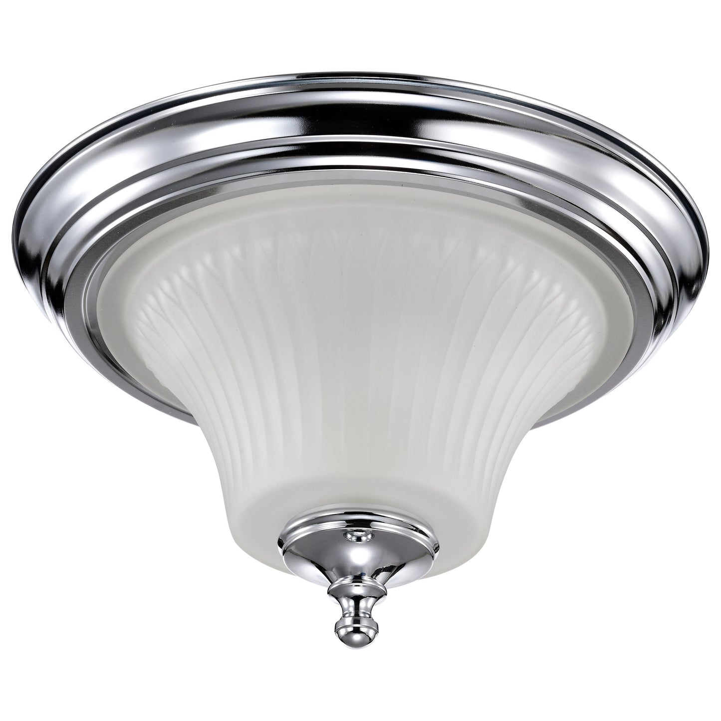 Teller - 2 Light Flush Dome with Frosted Etched Glass - Polished Chrome Finish