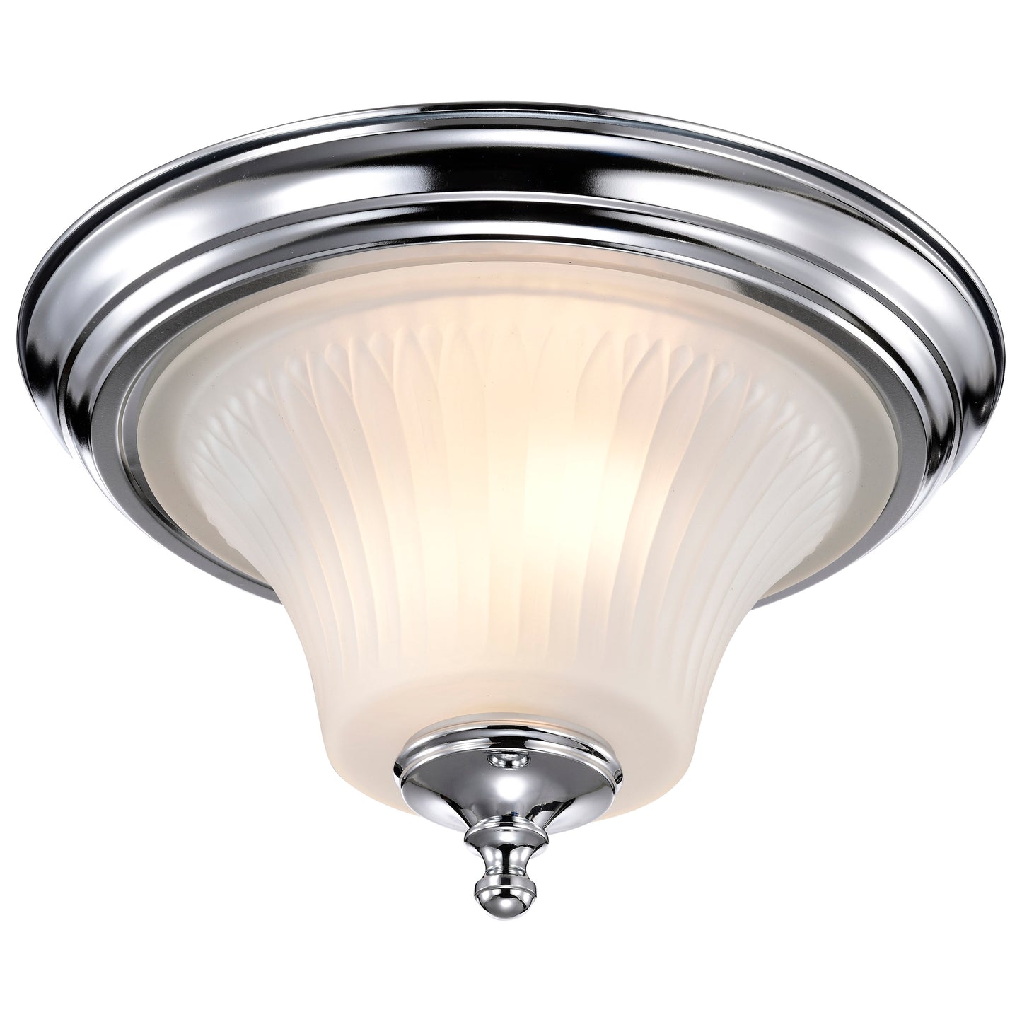 Teller - 2 Light Flush Dome with Frosted Etched Glass - Polished Chrome Finish