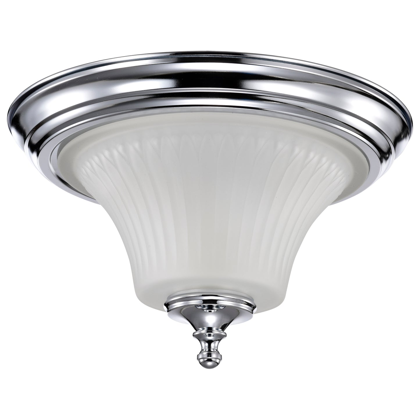 Teller - 2 Light Flush Dome with Frosted Etched Glass - Polished Chrome Finish