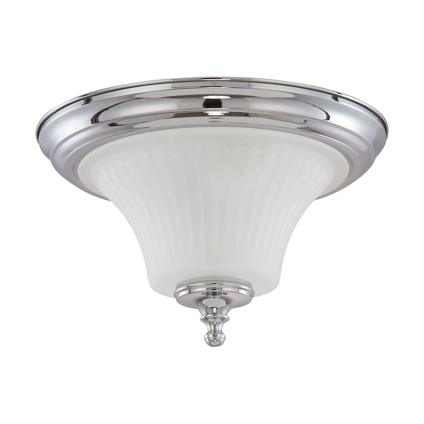 Teller - 2 Light Flush Dome with Frosted Etched Glass - Polished Chrome Finish