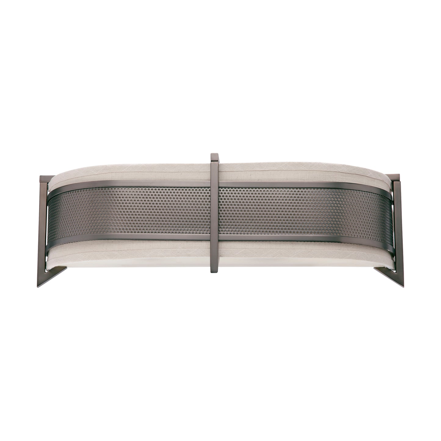 Diesel - 3 Light Horizontal Sconce with Khaki Fabric Shade - Hazel Bronze Finish