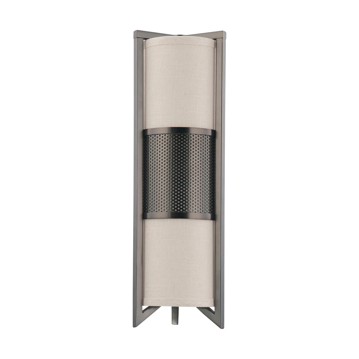 Diesel - 3 Light Vertical Sconce with Khaki Fabric Shade - Hazel Bronze Finish