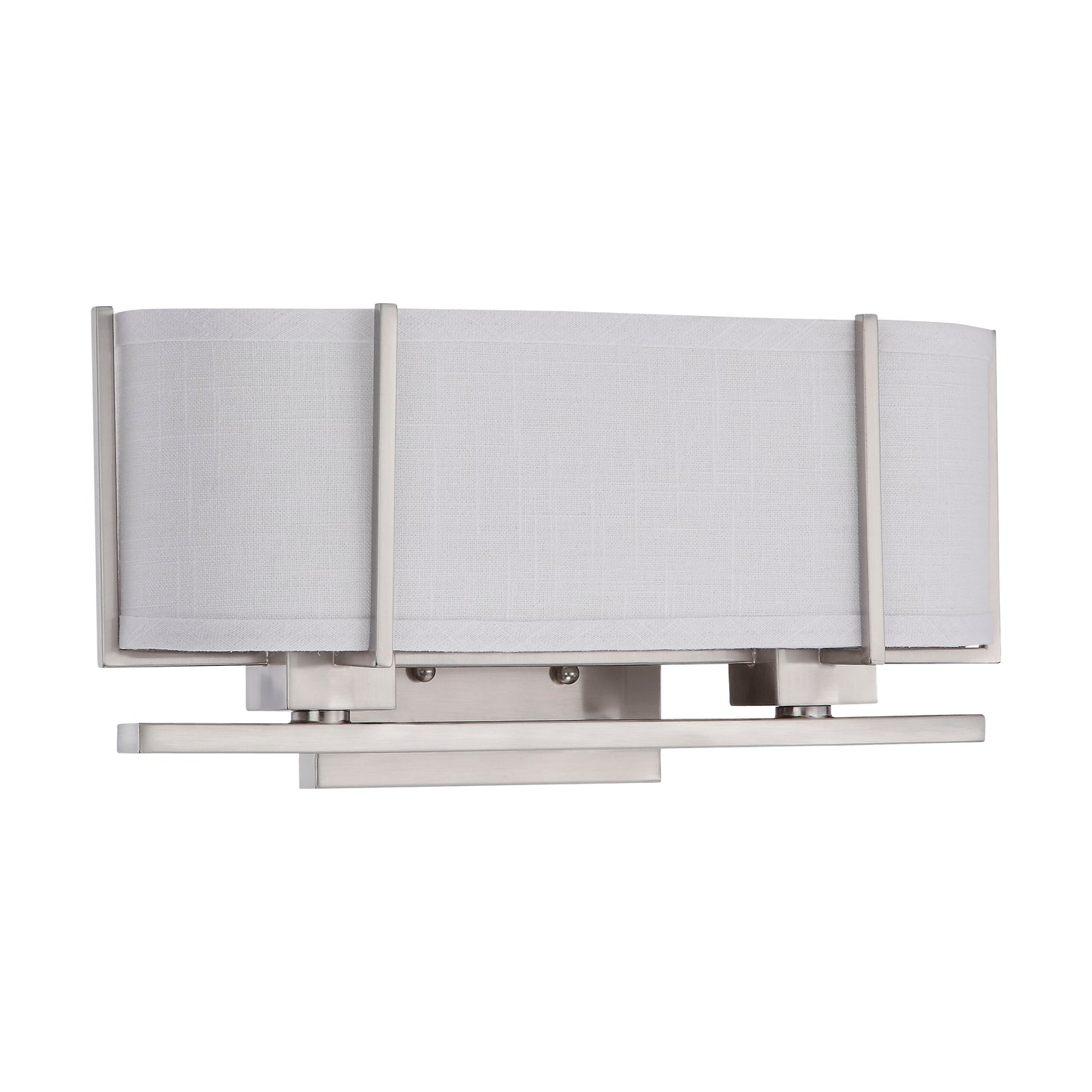 Portia - 2 Light Sconce with Slate Gray Fabric Shades - Brushed Nickel Finish