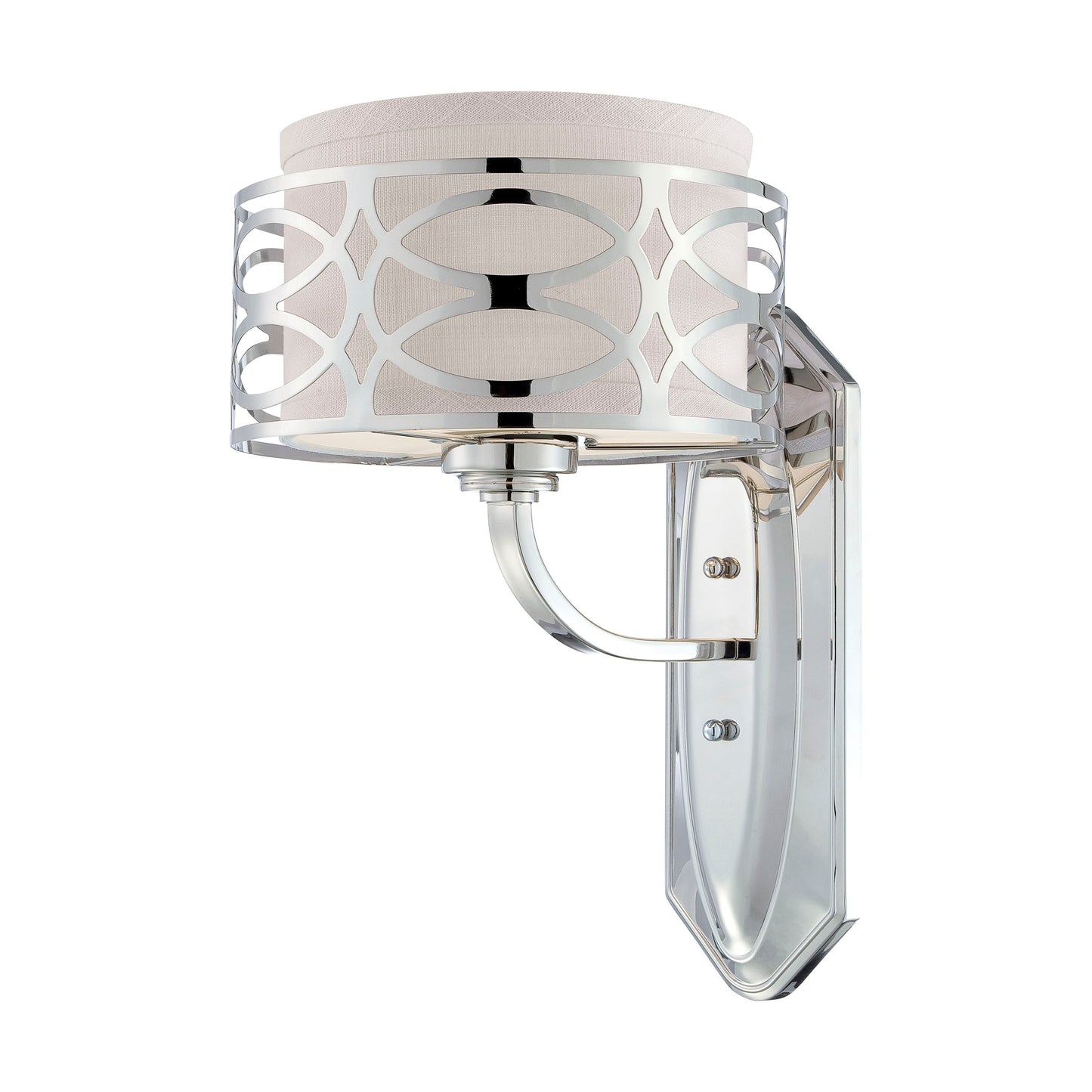 Harlow - 1 Light Vanity with Slate Gray Fabric Shade and Polished Nickel Finish