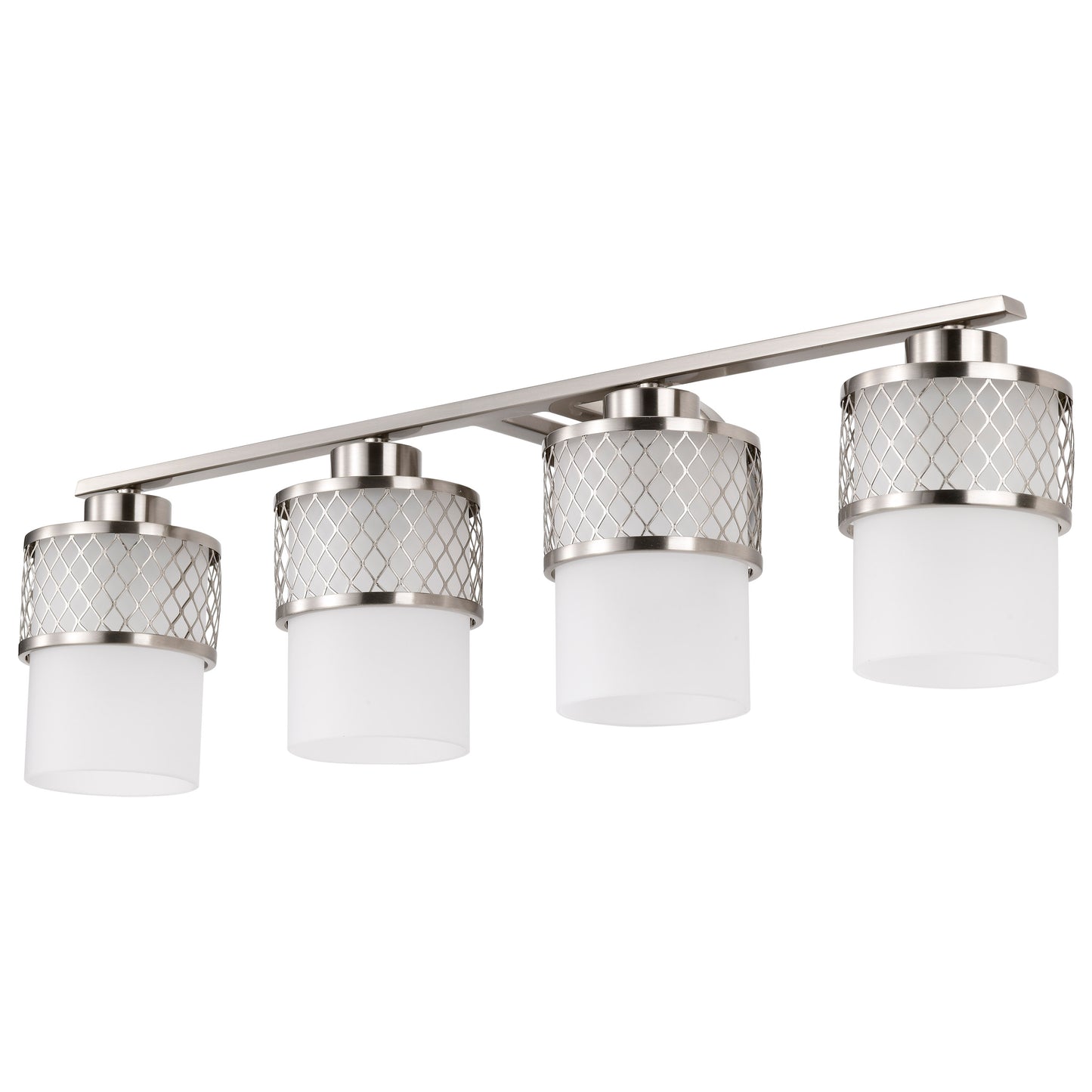 Fusion - 4 Light Vanity with Frosted Glass - Brushed Nickel Finish