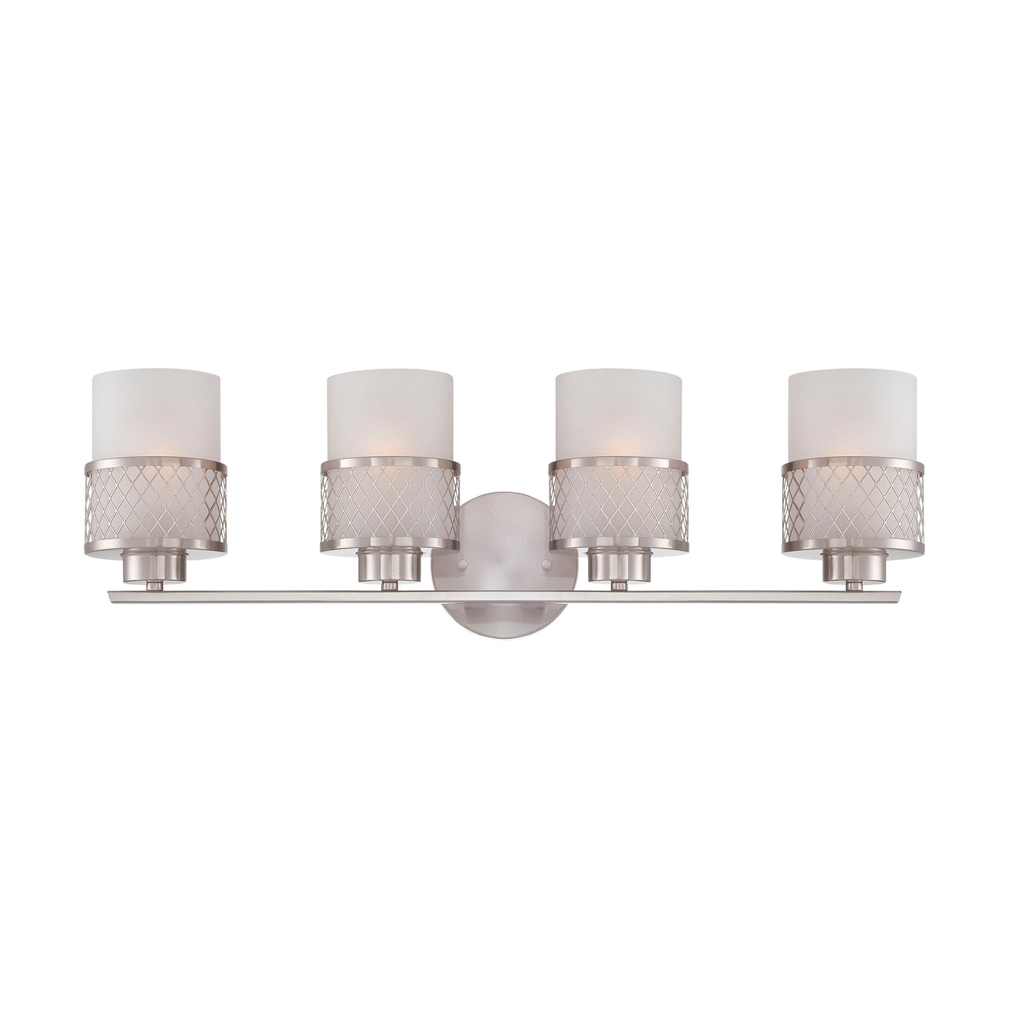 Fusion - 4 Light Vanity with Frosted Glass - Brushed Nickel Finish