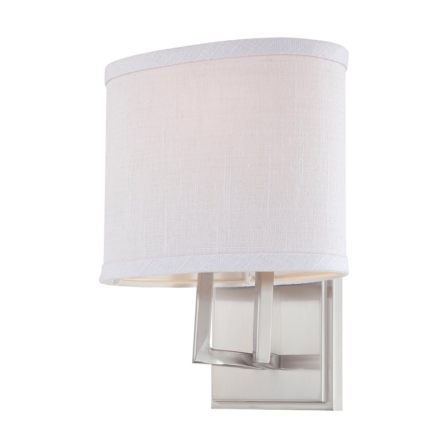 Gemini - 1 Light Vanity with Slate Gray Fabric Shade - Brushed Nickel Finish