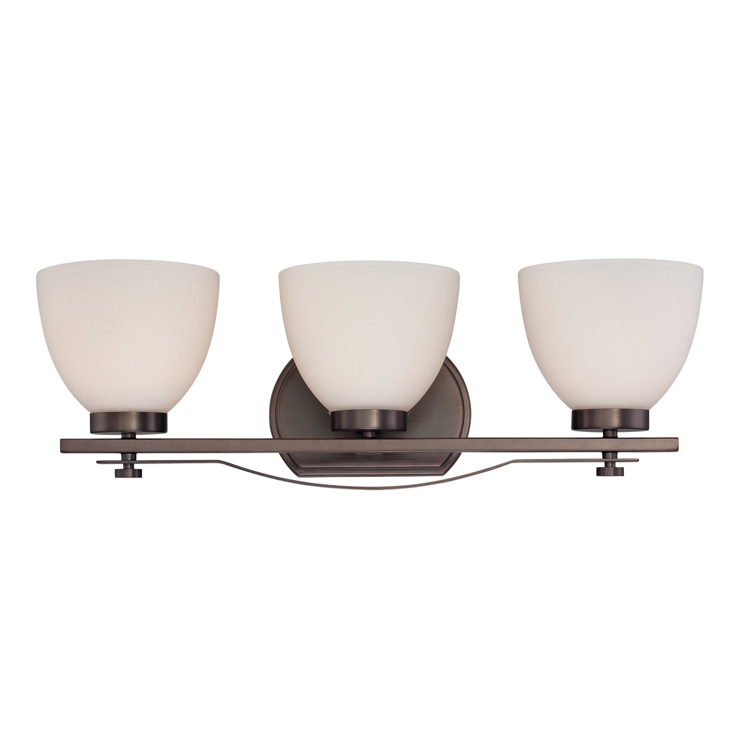 3-Light Wall Mounted Vanity Light in Hazel Bronze Finish with Frosted Glass