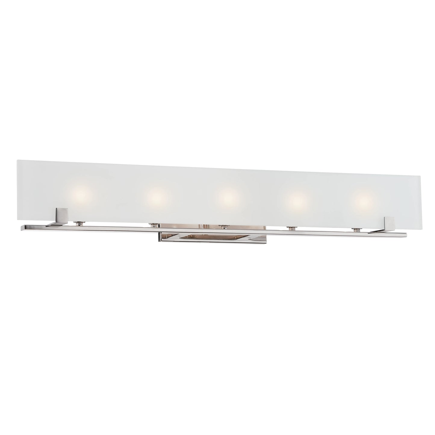 Lynne - 5 Light Halogen Vanity with Etched Frosted Glass - Polished Nickel Finish