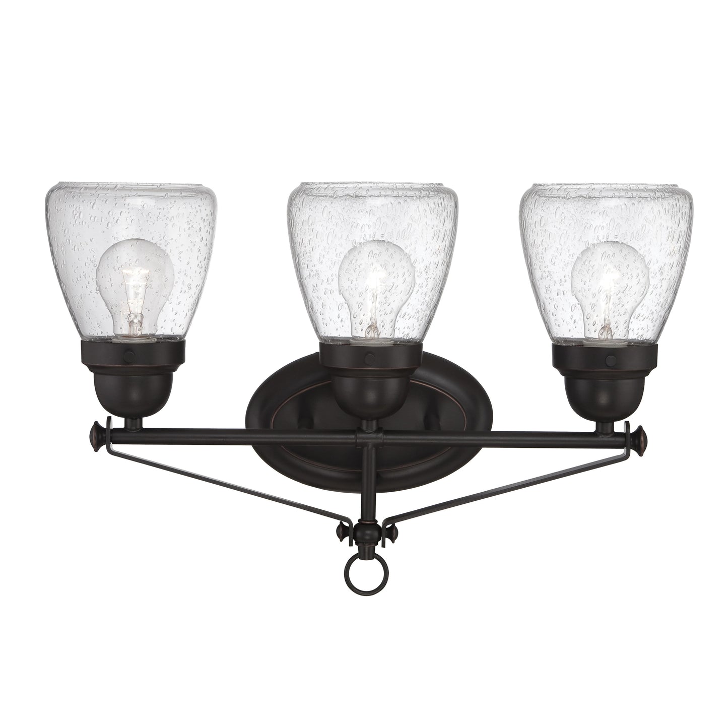Laurel - 3 Light Vanity with Clear Seeded Glass - Sudbury Bronze Finish