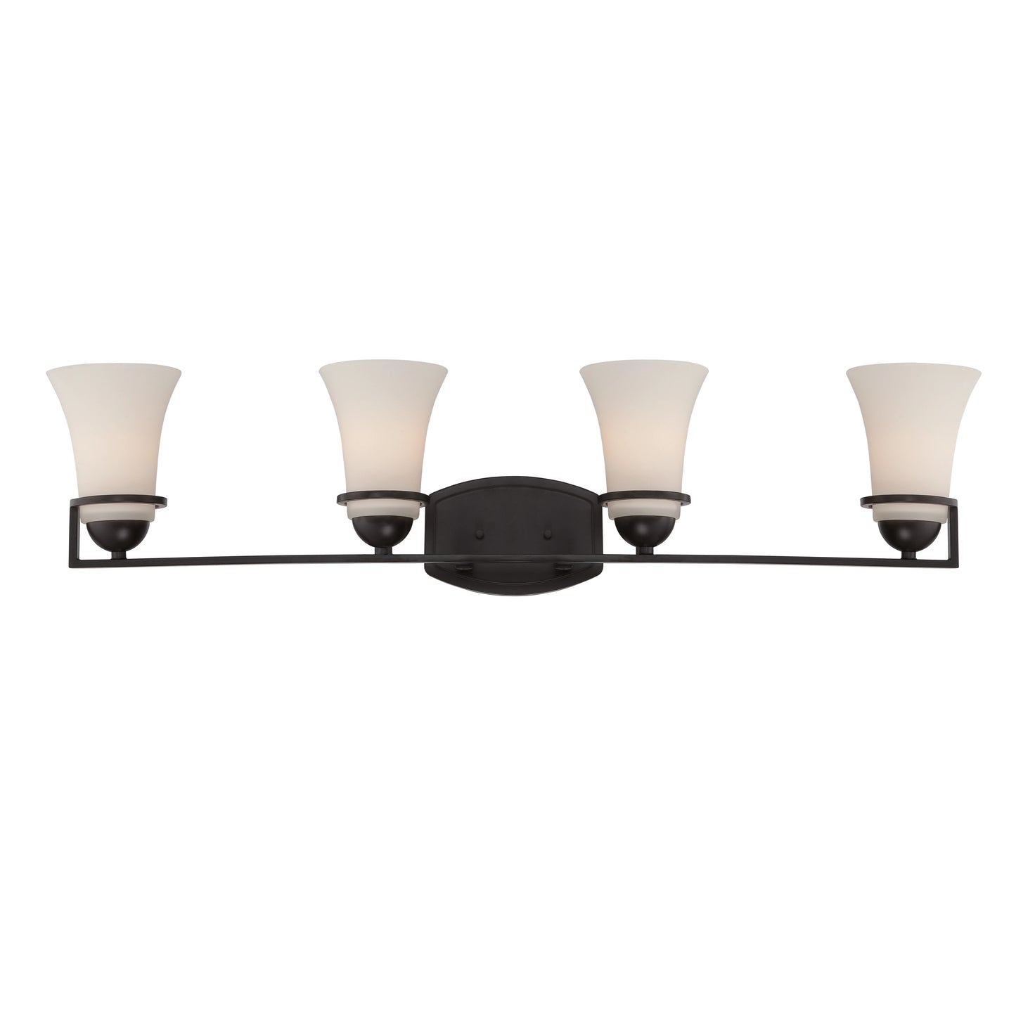 4-Light Vanity Light Fixture in Sudbury Bronze Finish with Satin White Glass