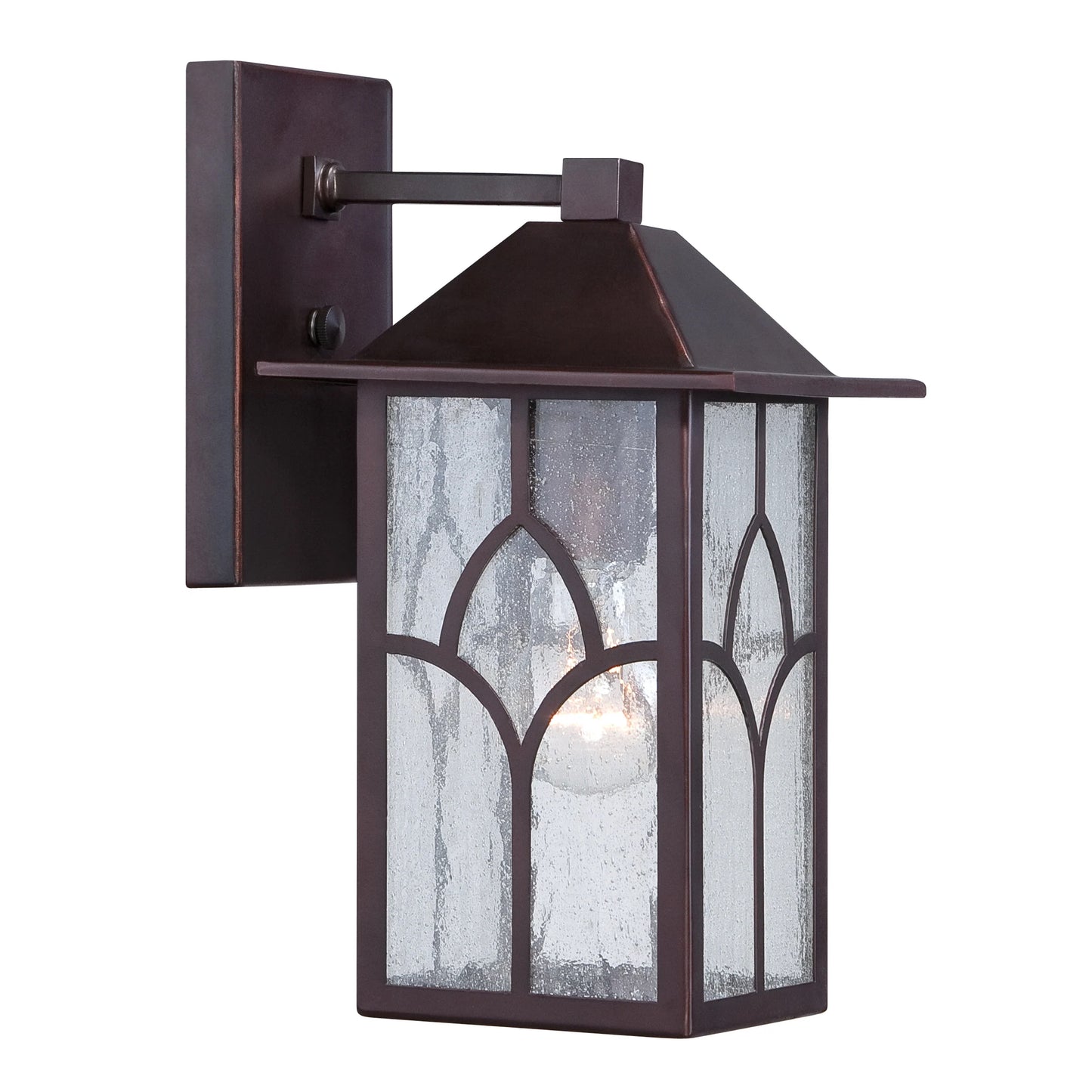 Stanton - 6'' Outdoor Wall Lantern with Clear Seed Glass - Claret Bronze Finish Finish