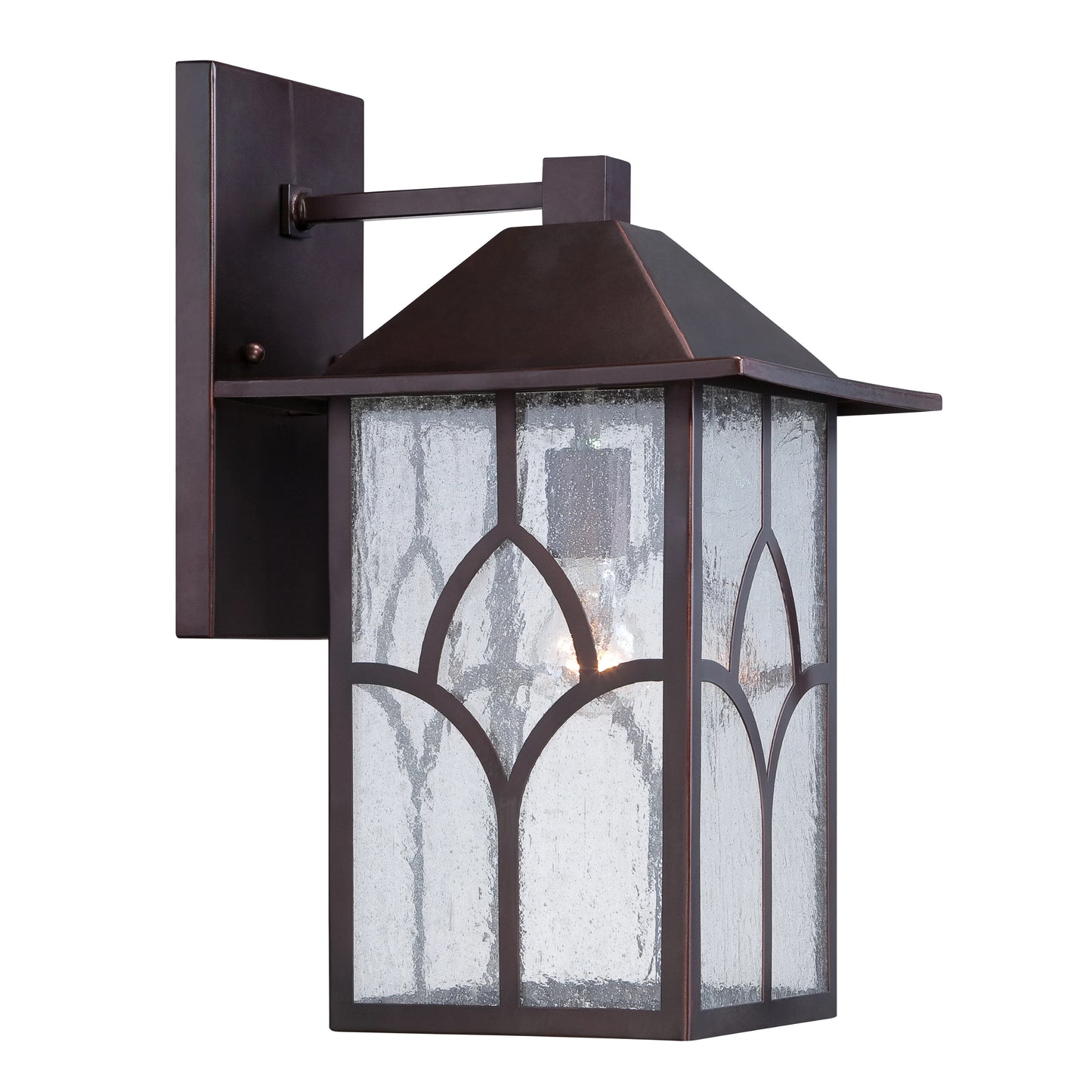 Stanton - 10'' Outdoor Wall Lantern with Clear Seed Glass - Claret Bronze Finish