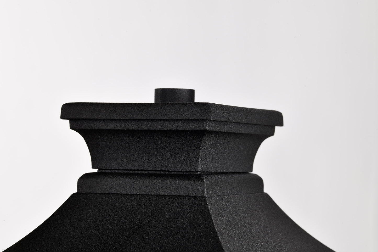 Jasper Collection Outdoor 14 inch Post Light Pole Lantern - Matte Black Finish with Clear Glass