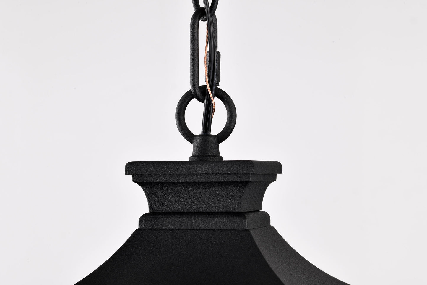 Jasper Collection Outdoor 12 inch Hanging Light - Matte Black Finish with Clear Glass
