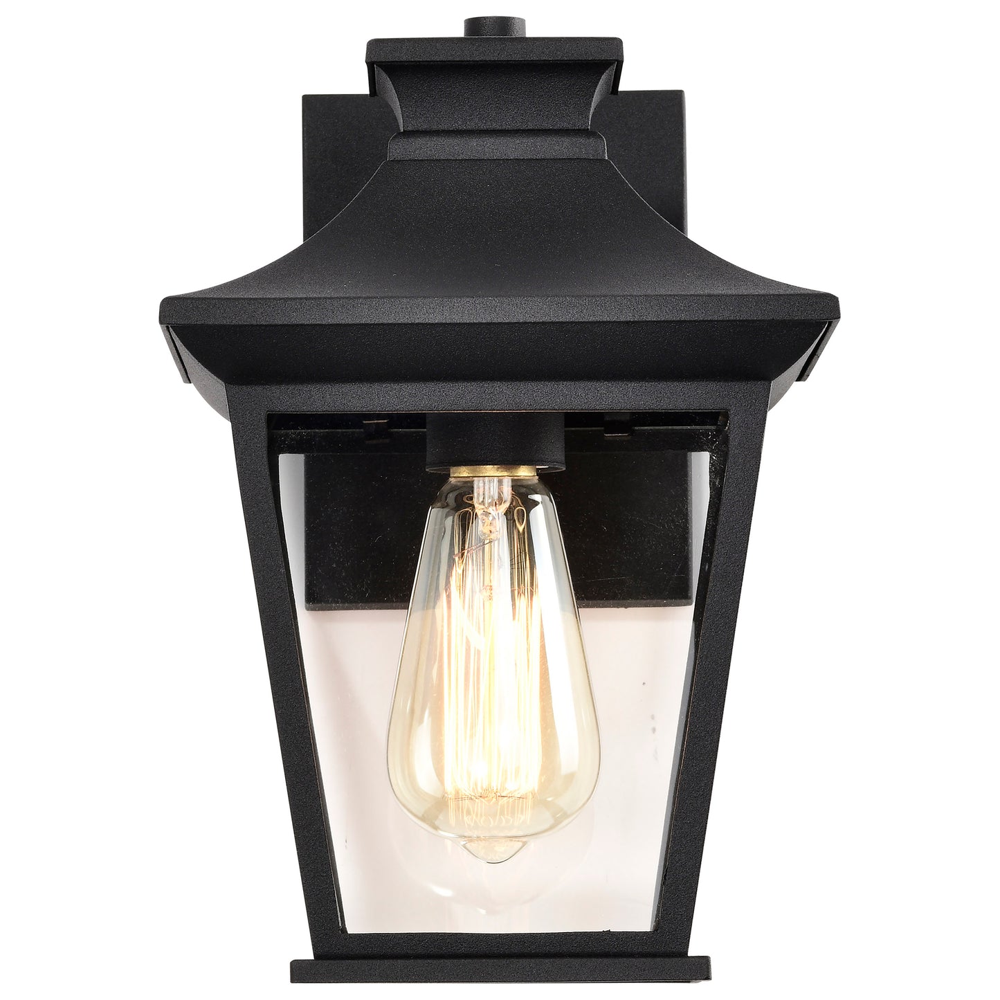 Jasper Collection Outdoor 11 inch Wall Light - Matte Black Finish with Clear Glass