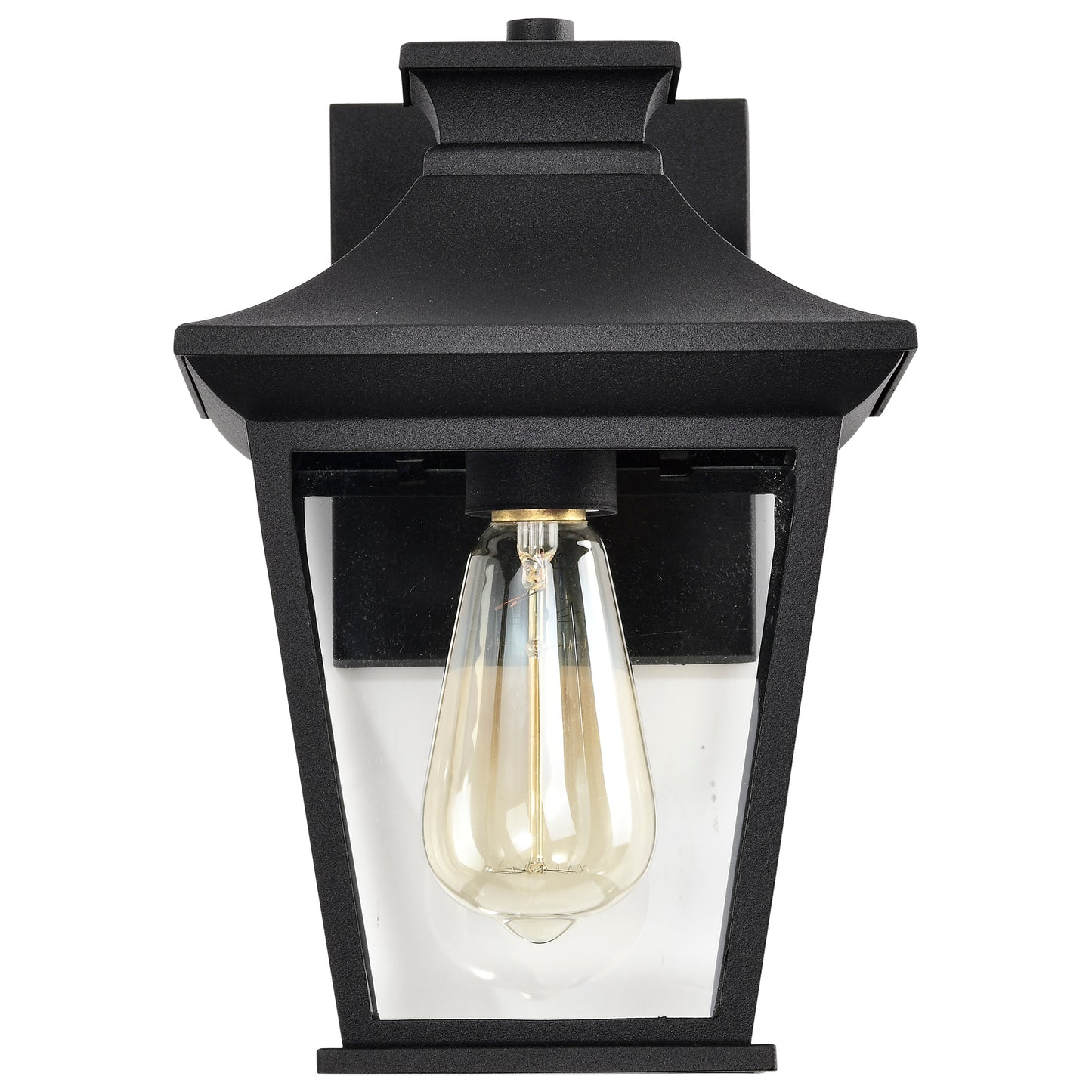 Jasper Collection Outdoor 11 inch Wall Light - Matte Black Finish with Clear Glass
